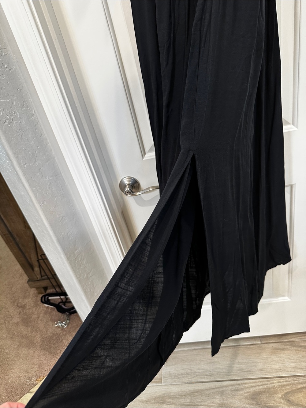 Women's Black Flutter Sleeve Maxi Dress- Ava and Viv - Picture 9 of 11